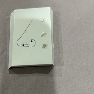 Nose Stud Set cubic zirconia & pearl